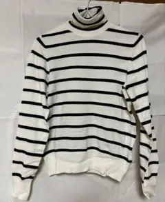 H&Mストライプ タートルネックセーター S
