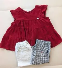 プティマイン ブランシェス チュニック クロップドパンツ セット売り