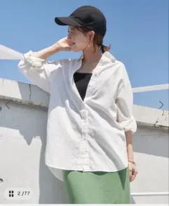 スローブイエナ 綿麻レギュラーシャツ