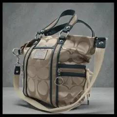 ✨美品✨　COACHコーチ ポピー シグネチャー 2WAYショルダーバッグ