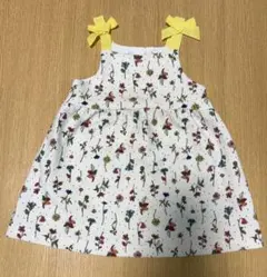 ZARA BABY 花柄ワンピース 98cm 2-3y 黄色リボンのサムネイル