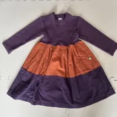 紫・オレンジ 長袖ワンピース