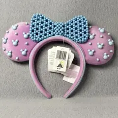 即日発送 ディズニー ブルービーズリボン　ミニー　カチューシャ 海外 wdw