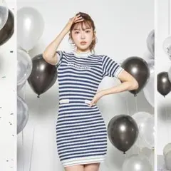 Darich ボーダーニットミニワンピース