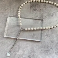 パールとチェーンのロングネックレス