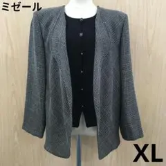 値引セール　ミゼール　重ね着風チェック柄ジャケット　F1015A10-6