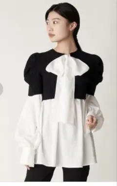 美品♡CELFORD(セルフォード) レイヤードニットプルオーバー シャツレイヤードニットプルオーバー(ニットプルオーバー)｜TOPS