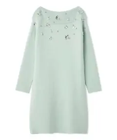 【CELFORD】セルフォード ペタルビジューニットワンピース グリーン 緑