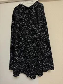 白黒ドット柄 フレアスカート M【GRL】