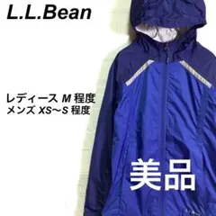 ○美品 エルエルビーン 薄手 マウンテンパーカー 紺 ネイビー 青 ブルー M