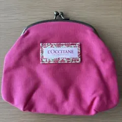 L'Occitane ピンクがま口ポーチ バラ柄