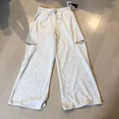 サイドカット　ワイドレッグスウェットパンツ