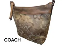COACH　コーチ　ショルダーバック　レザー　キャンバス　レディース