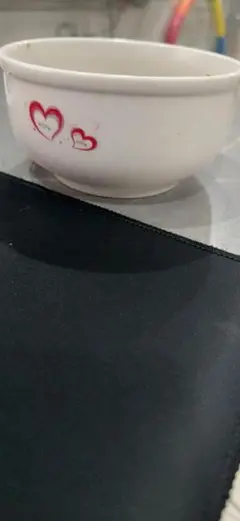 ハート模様の3白い陶器ボウル