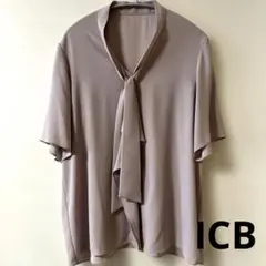 超美品　接触冷感　UVケア　icb ボウタイブラウス　ダスティピンクのサムネイル