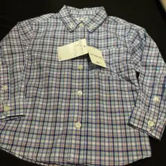 新品　未使用　ビームス　チェック柄 コットン 長袖シャツ　100cm