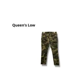 【Queen's Low】迷彩柄　ストレートパンツ　カジュアル　緑　S
