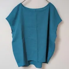 urs【S】ノースリーブ　袖無し　シャツ　ブラウス　無地　ブルー