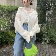 FRAY I.D シアーレイヤードシャツ ホワイト