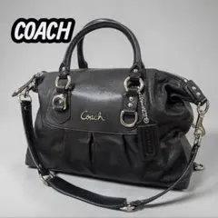 COACH マディソン アシュレイ 2WAY 黒 レザー ショルダー ボストン