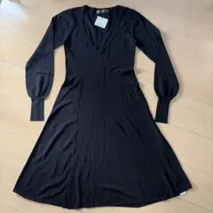 ZARA ブラック Vネック ワンピース S