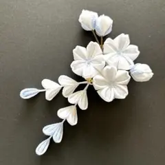No.701 つまみ細工　髪飾り　ヘアクリップ　桜　卒業式　七五三　成人式