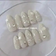 【サイズ、カラー変更】ネイルチップ ワンホン キラキラ ハート リボン ガーリー