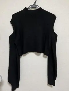 新品未使用 Heather ブラックニット 肩出し Fサイズ