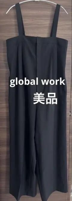 レディースGLOBAL WORK サロペット オーバーオール ブラック 美品のサムネイル