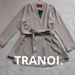 TRANOI. ベージュ 長袖カシュクール ブラウス ウエストリボンのサムネイル