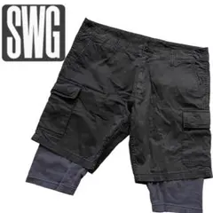 【希少デザイン！】SWAGGER スワッガー ハーフパンツ レイヤード スパッツ