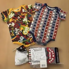 【新品未使用】 ロンパース 2枚入70cm ＋男のキャップ