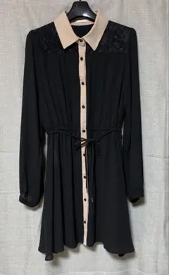 長袖チュニックワンピースＬ黒のサムネイル