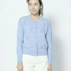 MILKFED. 長袖 星柄 ニットカーディガン S 水色 綿 100%