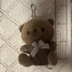 リボン付きブラウンぬいぐるみ 約10cm