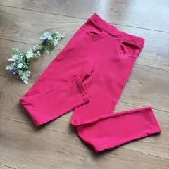 【未使用品】クランボン ショッキングピンク スキニーパンツ ボトムス 120cm