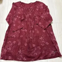 クロコダイル　花柄　シャツ　ブラウス　チュニック　L