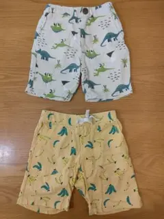 キッズ ハーフパンツ 2枚セット 恐竜 バナナ柄のサムネイル