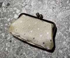 がま口 コインケース ゴールド系 星柄 約9cm 小銭入れ