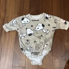 スヌーピー　PEANUTS 長袖ロンパース　裏毛