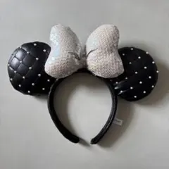 ディズニー カチューシャ ミニー（ブラック×ホワイト）