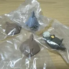 川崎誠二の　木彫りの動物たち　マスコットフィギュア3 ３種　4個セット