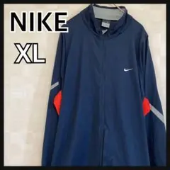 NIKE ナイキ ナイロンジャケット ワンポイントロゴ ブラック XL ネイビー