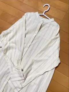 Samansa Mos2 blue ロング　シャツ　ワンピース