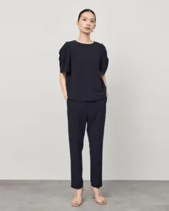 美品】マッキントッシュロンドン❤️ネイビー ウエストリボン付き 半袖 
