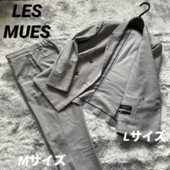 LES MUES 麻調グレー ダブルジャケットセットアップ 洗濯可★夏休み値下げのサムネイル