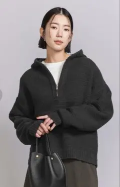 ビューティアンドユース　ユナイテッドアローズ ウール ハーフジップ フーディ