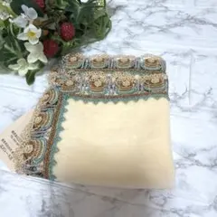 新品　タグ付　近沢レース　パンケーキ　パウダーイエロー　チカザワ　タオルハンカチ