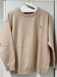 【美品】ami paris ベージュ クルーネックセーター 長袖