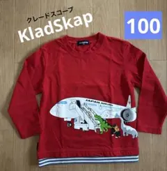 新品◆100◆JAL飛行機 動物 長袖シャツ KladSkap クレードスコープ